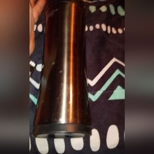 Bronze Colored Starbucks Metal tumblers with Lid tall & Slim. pre owned.